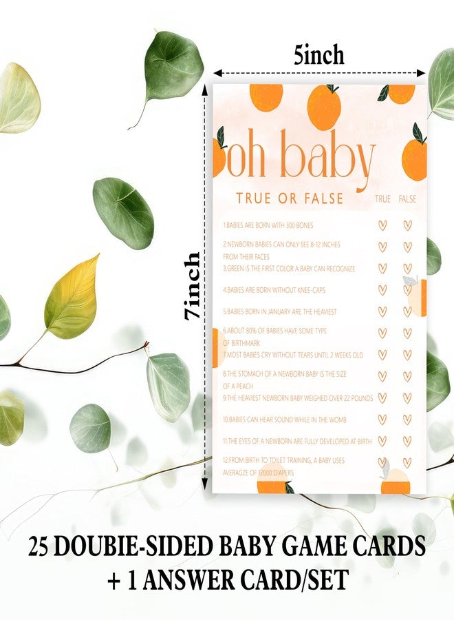ISOVF Orange Theme Baby Shower Games -Double-Sided Baby Prediction and Advice Game & Oh Baby True Or False Games, A Little Cutie is on The Way Gender Neutral Party and Supplies-(K01) - Image 4